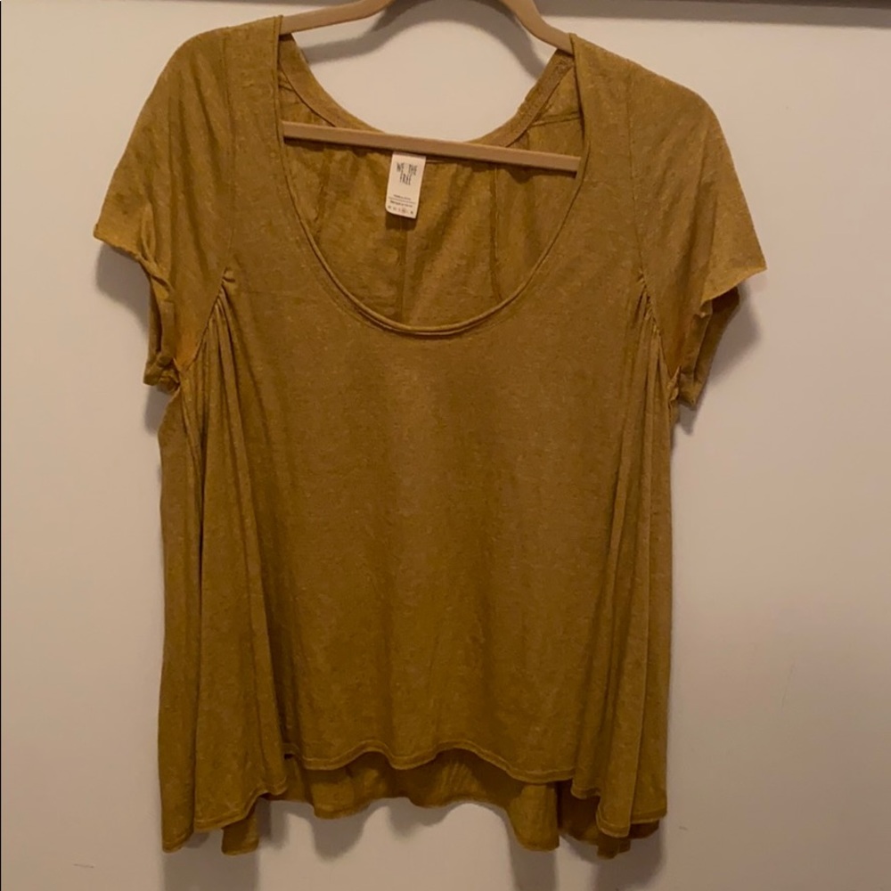 Free People Yellow Swing Tee
